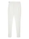 Pt Torino White Patns With Pleats And Belt Loops In Cotton Blend Man In White