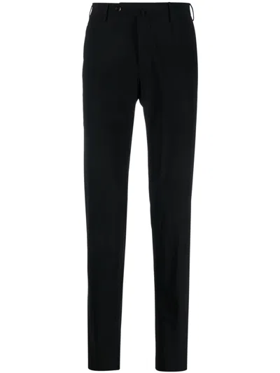 Pt Torino Plain Stretch-design Chinos In Black