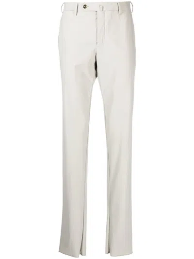 Pt Torino Plain Stretch-design Chinos In Neutrals