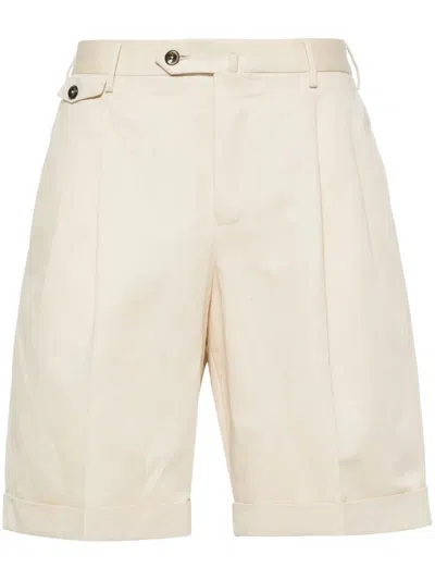 Pt Torino Pleat-detail Bermuda Shorts In Neutrals
