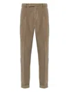 Pt Torino Tailored Trousers With Subtle Corduroy Texture And Comfortable Fit In Brown