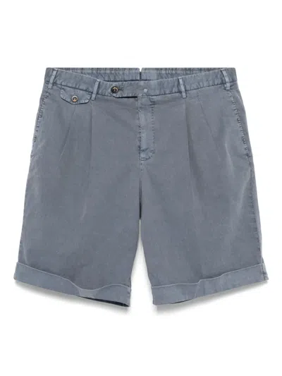 Pt Torino Pleat-detail Shorts In 蓝色