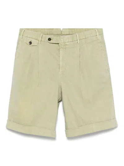 Pt Torino Pleat-detail Shorts In Green