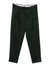 Pt Torino Pleat-detail Wool Trousers In Green