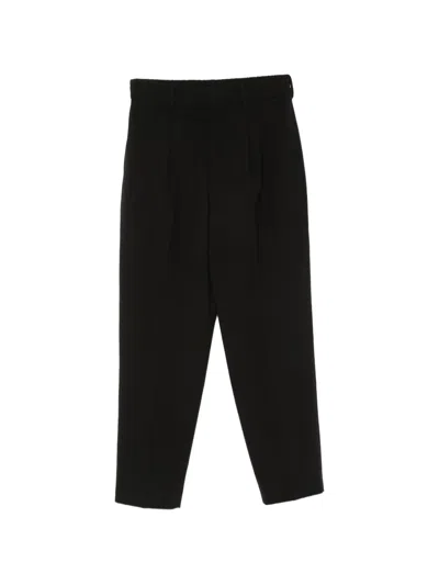 Pt Torino Pleat-detail Cropped Trousers In Black