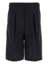 Pt Torino Midnight Blue Stretch Polyester Blend Bermuda Shorts In Blue