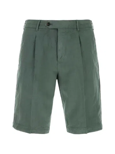Pt Torino Lyocell Blend Bermuda Shorts Belt Loops In Green