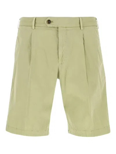 Pt Torino Bermuda In Cotone Stretch Verde Menta   Uomo In Sand Green.