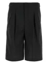 Pt Torino Midnight Blue Stretch Polyester Blend Bermuda Shorts In Schwarz
