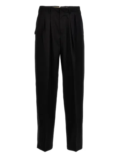 PT TORINO PLEATED CHARM-DETAIL TROUSERS