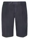 Pt Torino Pleated Chino Shorts In Blue