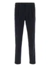 Pt Torino Dark Blue Stretch Cotton Pant In Blue