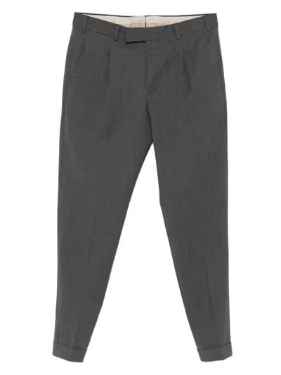 Pt Torino Pleated-cuff Trousers In Gray