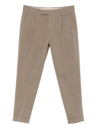 Pt Torino Pleated Cuffed Pants In Neutral