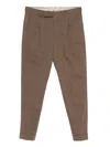 Pt Torino Pleated Cuffed Trousers In Brown