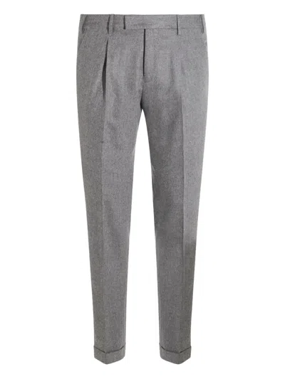 Pt Torino Trousers With Cuffed Hem And Pleated Front In Brown