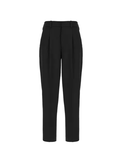 Pt Torino Pleated Elasticated-waist Trousers In Black