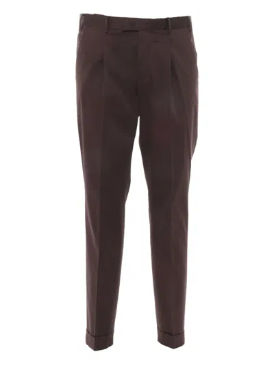 Pt Torino Pleated Flap-pockets Trousers In Brown