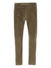 Pt Torino Pleated-front Corduroy Trousers In Green