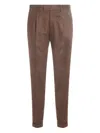 Pt Torino Pleated-front Cuffed Trousers In Brown