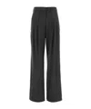 Pt Torino Charcoal Stretch Wool Blend Wide-leg Pant In Black