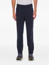 Pt Torino Front Pleated Straight Trousers With Cuffed Hem In Blue