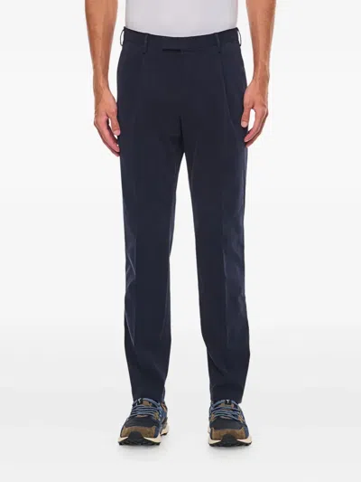 Pt Torino Pleated-front Regular Trousers In Blue