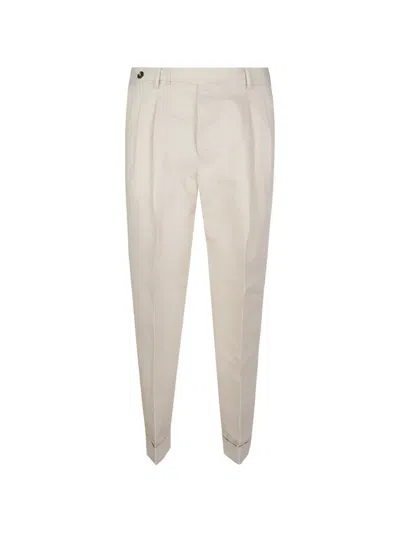 Pt Torino Rebel Linen Cotton Tailored Trousers In Metallic