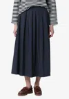 Pt Torino Blue Pleated Cotton-blend Skirt