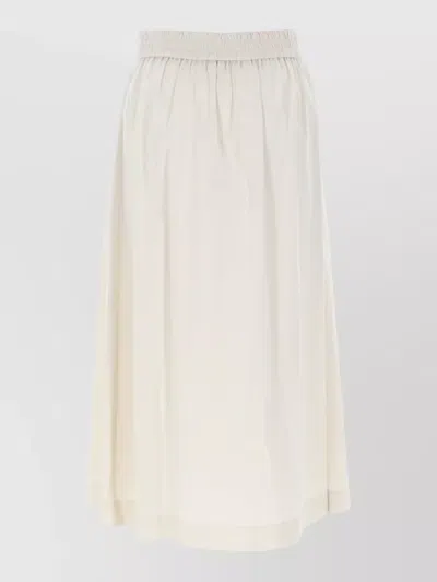 Pt Torino Pleated Midi Skirt Refined Tailoring In Neutral