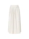Pt Torino White Pleated Midi Skirt