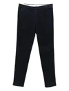 Pt Torino Tailored Dark Navy Cotton-blend Trousers In Blue