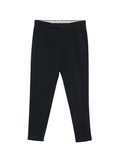 Pt Torino Pleated Rebel-fit Trousers With Side And Back Pockets In Blue