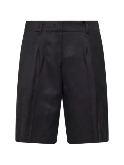 Pt Torino Pleated Shorts In Black