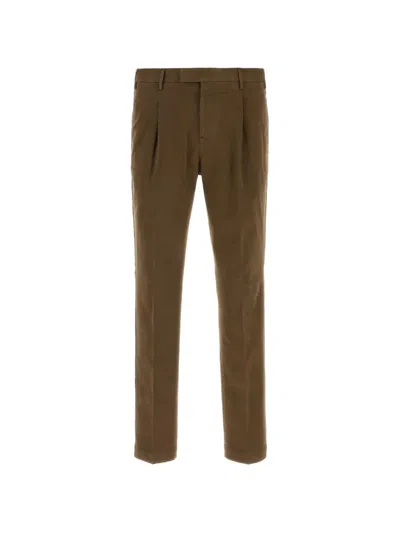 Pt Torino Casual Trousers With Belt Loops In Brown