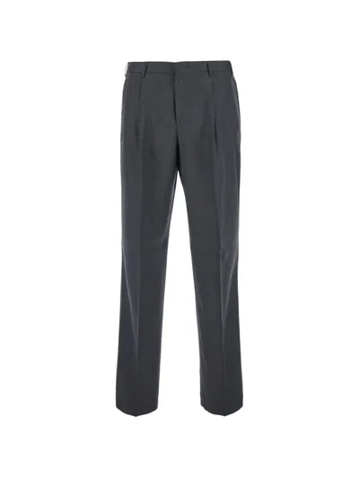 Pt Torino Stretch Wool Tailored Suit Pant Flat Front In Gray