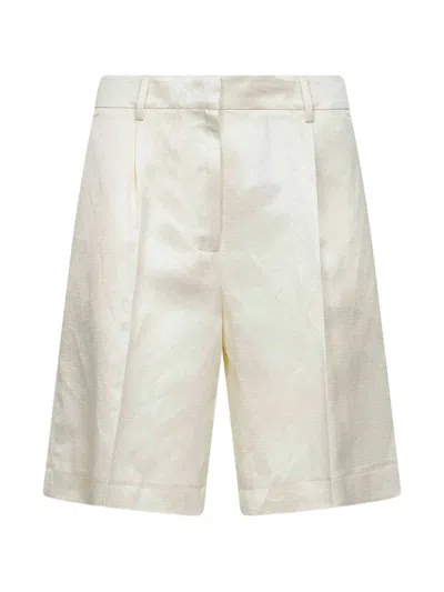 Pt Torino Pleated Tailored Shorts In Gold