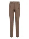 Pt Torino Pleated Tailored Trousers In Brown