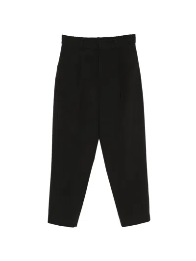 Pt Torino Pleated Tapered-leg Trousers In Black