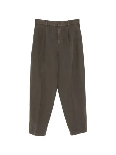 Pt Torino Pleated Tapered-leg Trousers In Green