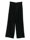 Pt Torino Cropped Wide-leg Trousers With Clean Waistband In Black