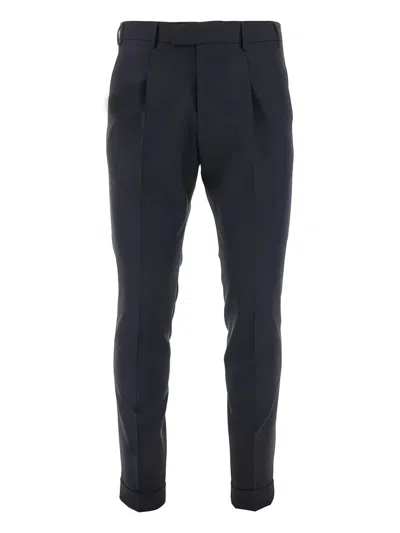 Pt Torino Stretch Wool Master Fit Pants In Blue