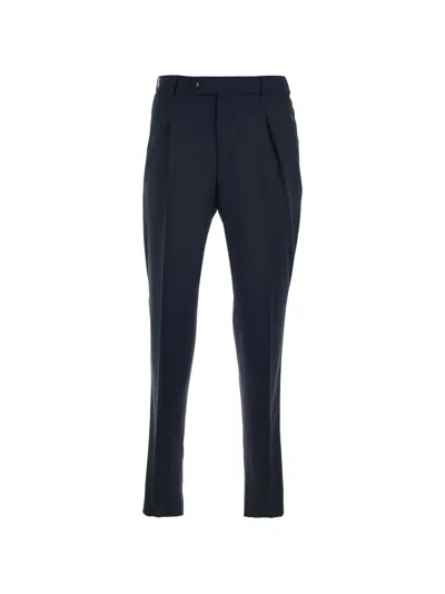 Pt Torino Rethexed Fit Virgin Wool Trousers For Men In Black