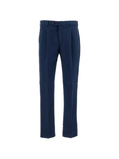 Pt Torino Pleated Trousers In Blue