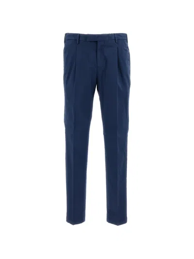 Pt Torino Union Stretch Gabardine Trousers In Blue