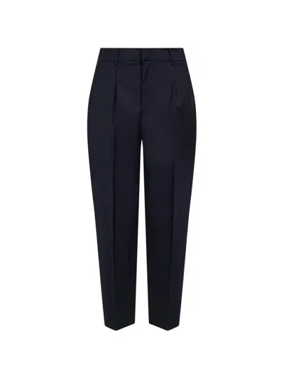 Pt Torino Stretch Polyester Blend Tailored Pleated Pants In Blue