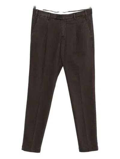 Pt Torino Pleated Trousers In Brown