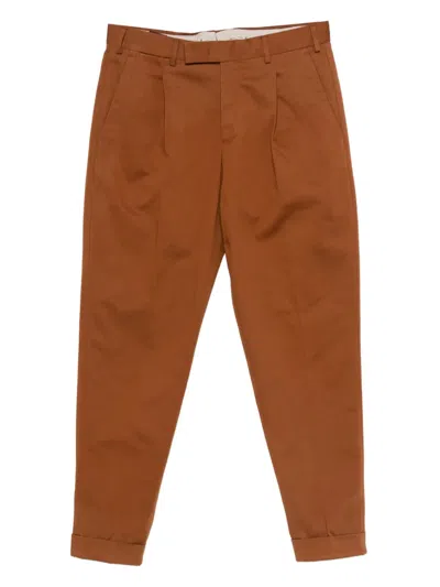 Pt Torino Pleated Trousers In Brown