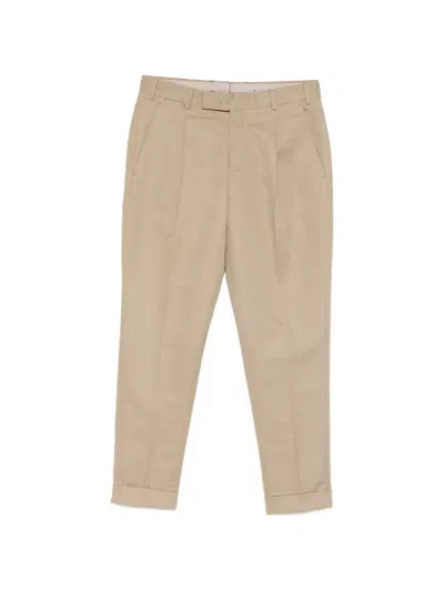 Pt Torino Pleated Trousers In Brown