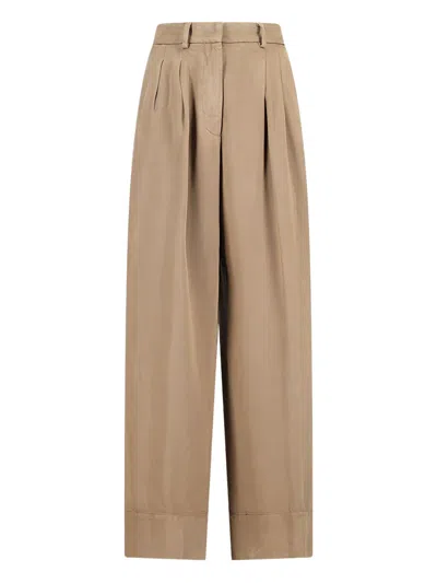 Pt Torino Pleated Trousers In Neutral